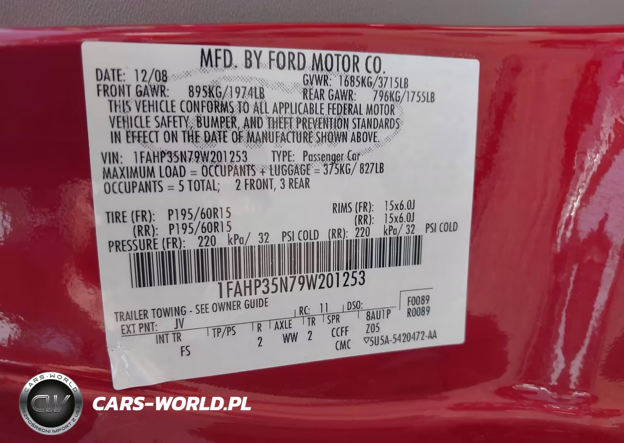 2009 Ford Focus Se VIN:1FAHP35N79W201253 - 9