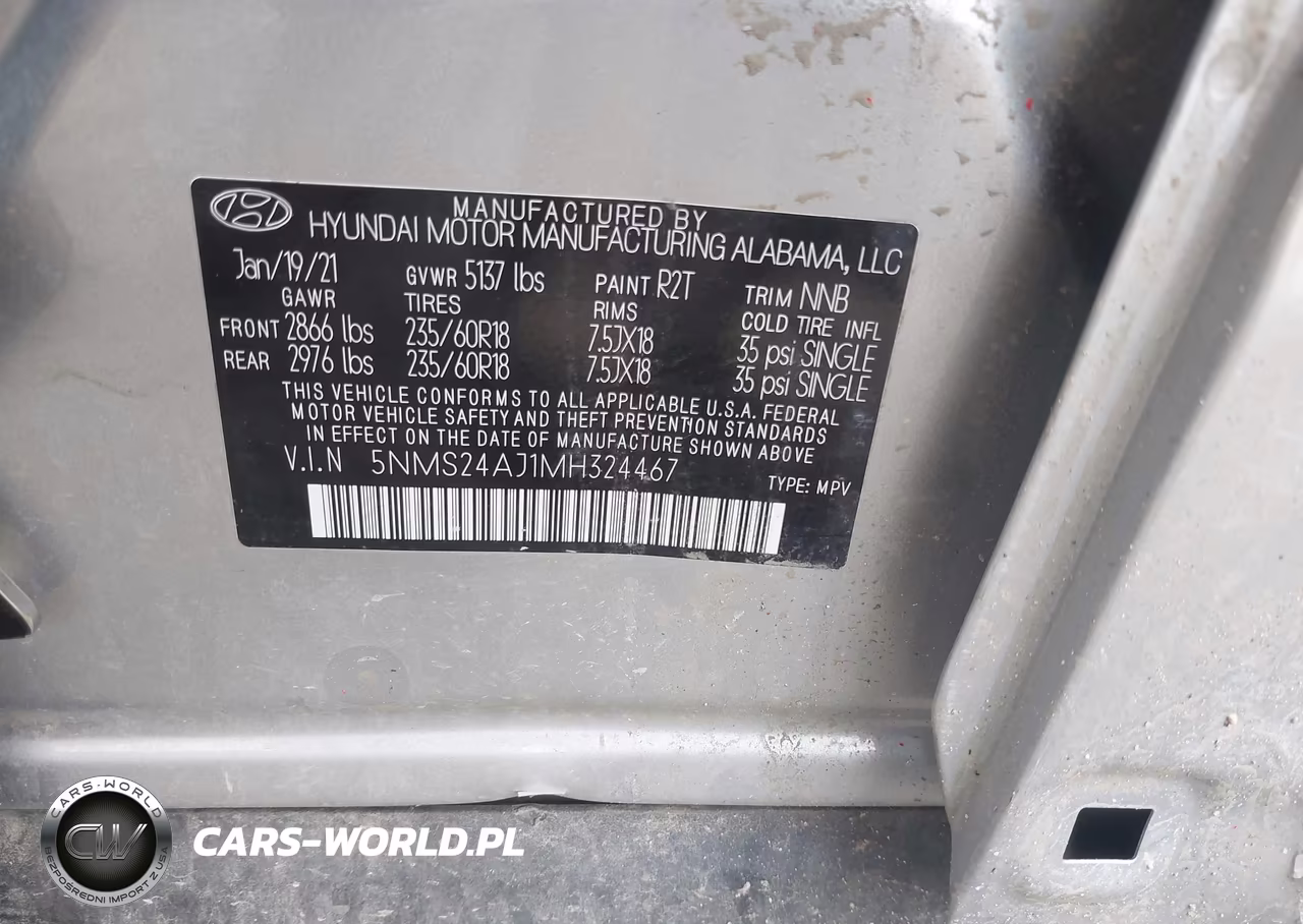 2021 Hyundai Santa Fe Sel VIN:5NMS24AJ1MH324467 - 9