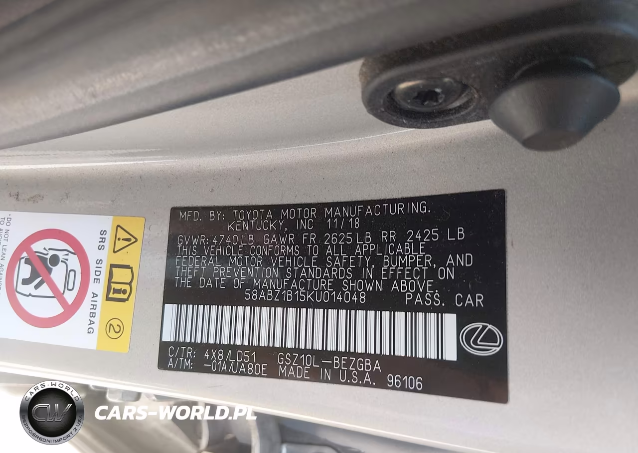 2019 Lexus Es 350 VIN:58ABZ1B15KU014048 - 9