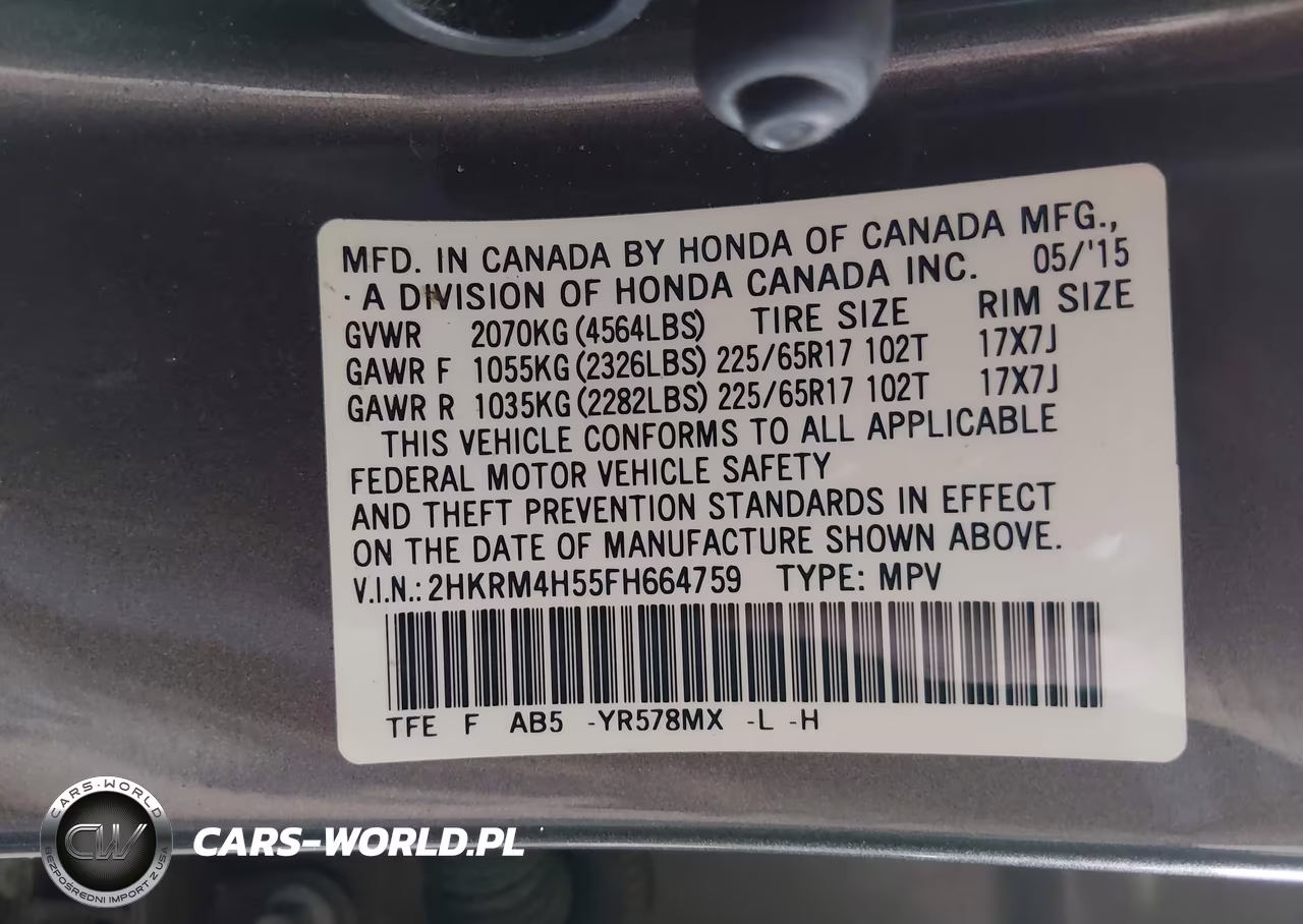2015 Honda Cr-V Ex VIN:2HKRM4H55FH664759 - 9