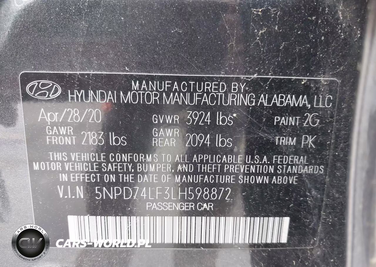 2020 Hyundai Elantra Se VIN:5NPD74LF3LH598872 - 9