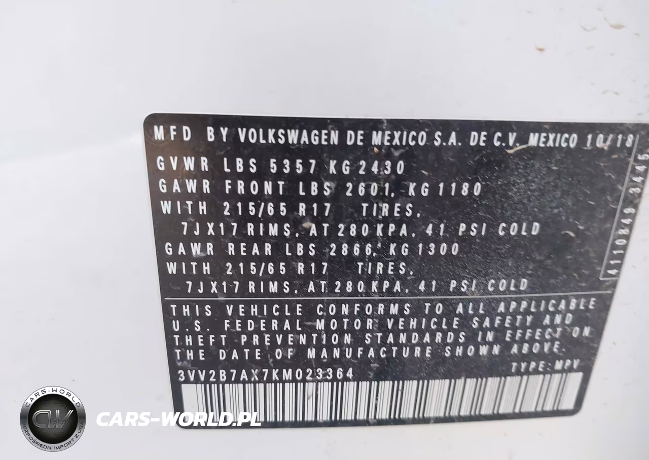 2019 Volkswagen Tiguan 2.0T Se-2.0T Sel-2.0T Sel R-Line-2.0T Sel R-Line Black VIN:3VV2B7AX7KM023364 - 9