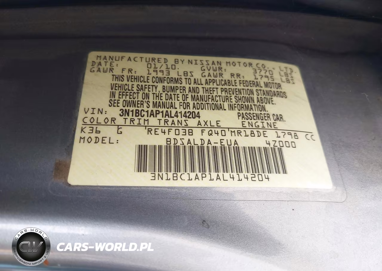 2010 Nissan Versa 1.8S VIN:3N1BC1AP1AL414204 - 9