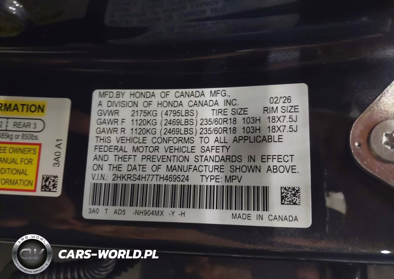 2026 Honda Cr-V Ex-L Awd VIN:2HKRS4H77TH469524 - 9