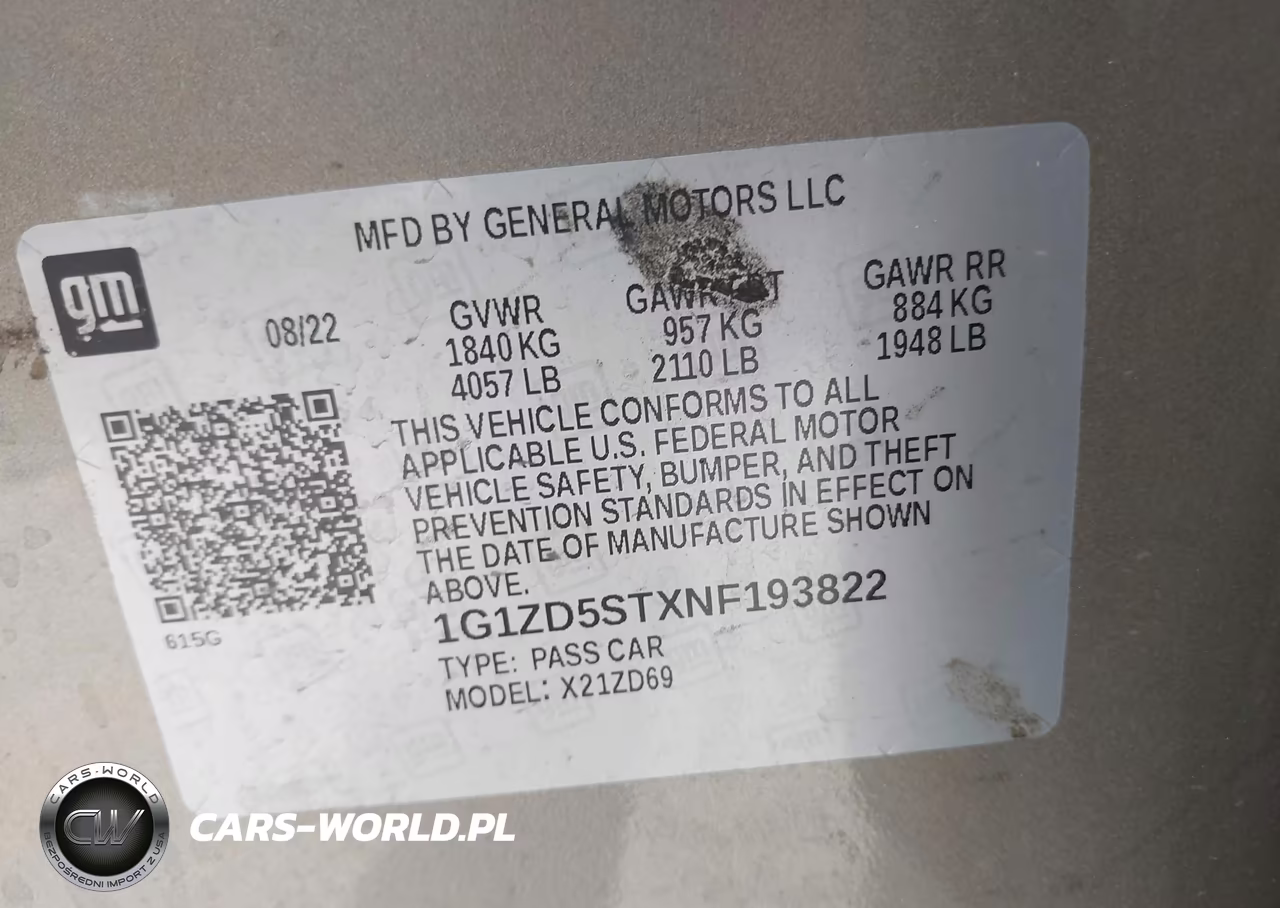 2022 Chevrolet Malibu Fwd Lt VIN:1G1ZD5STXNF193822 - 9