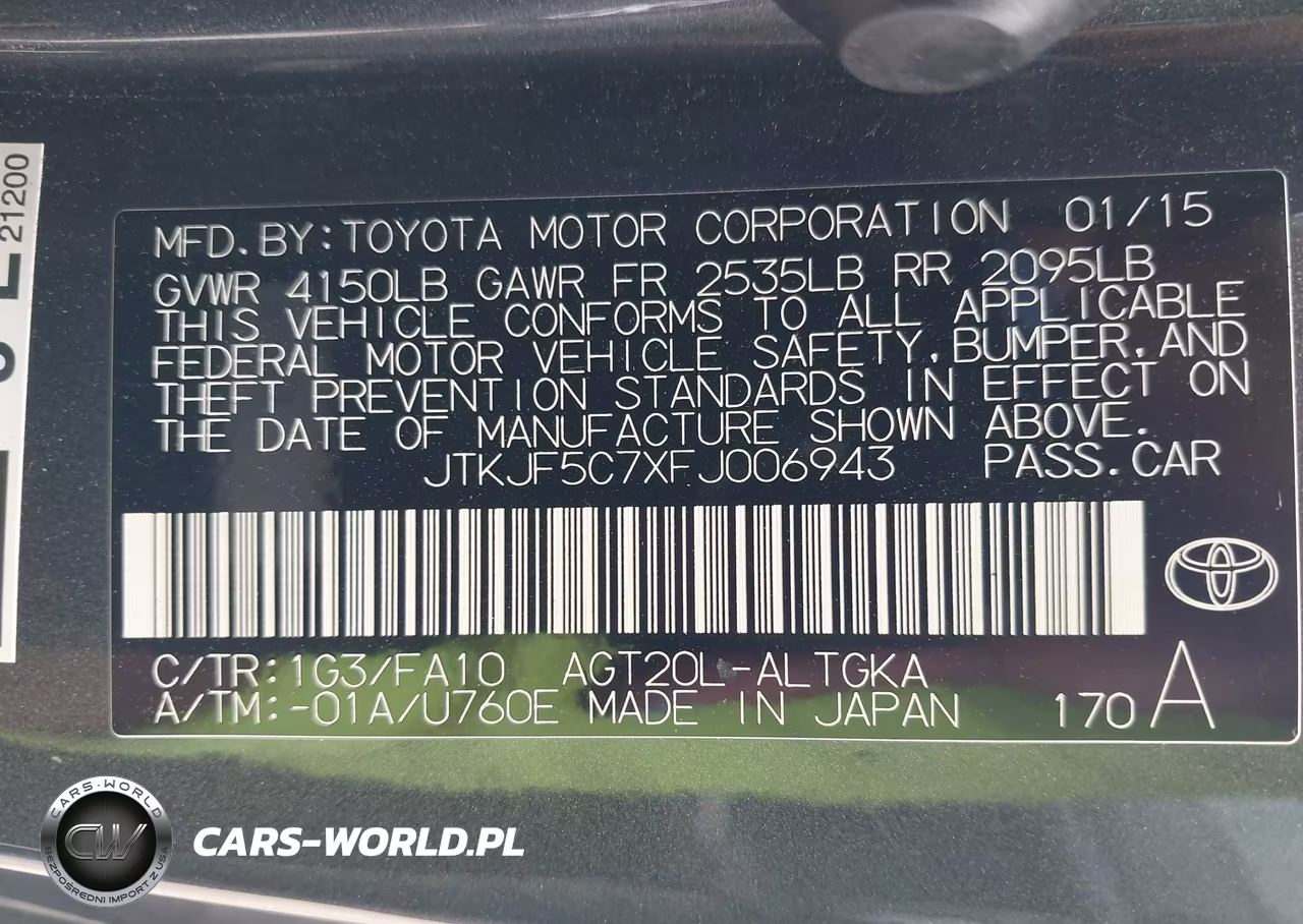 2015 SCION TC VIN:JTKJF5C7XFJ006943 - 9