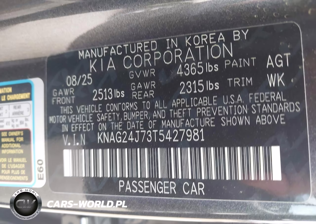 2026 Kia K5 Lxs Fwd VIN:KNAG24J73T5427981 - 9