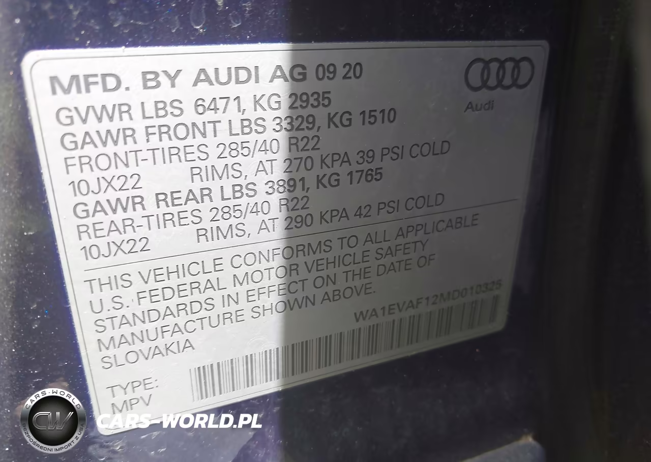 2021 Audi Q8 Premium Plus 55 Tfsi Quattro Tiptronic VIN:WA1EVAF12MD010325 - 9