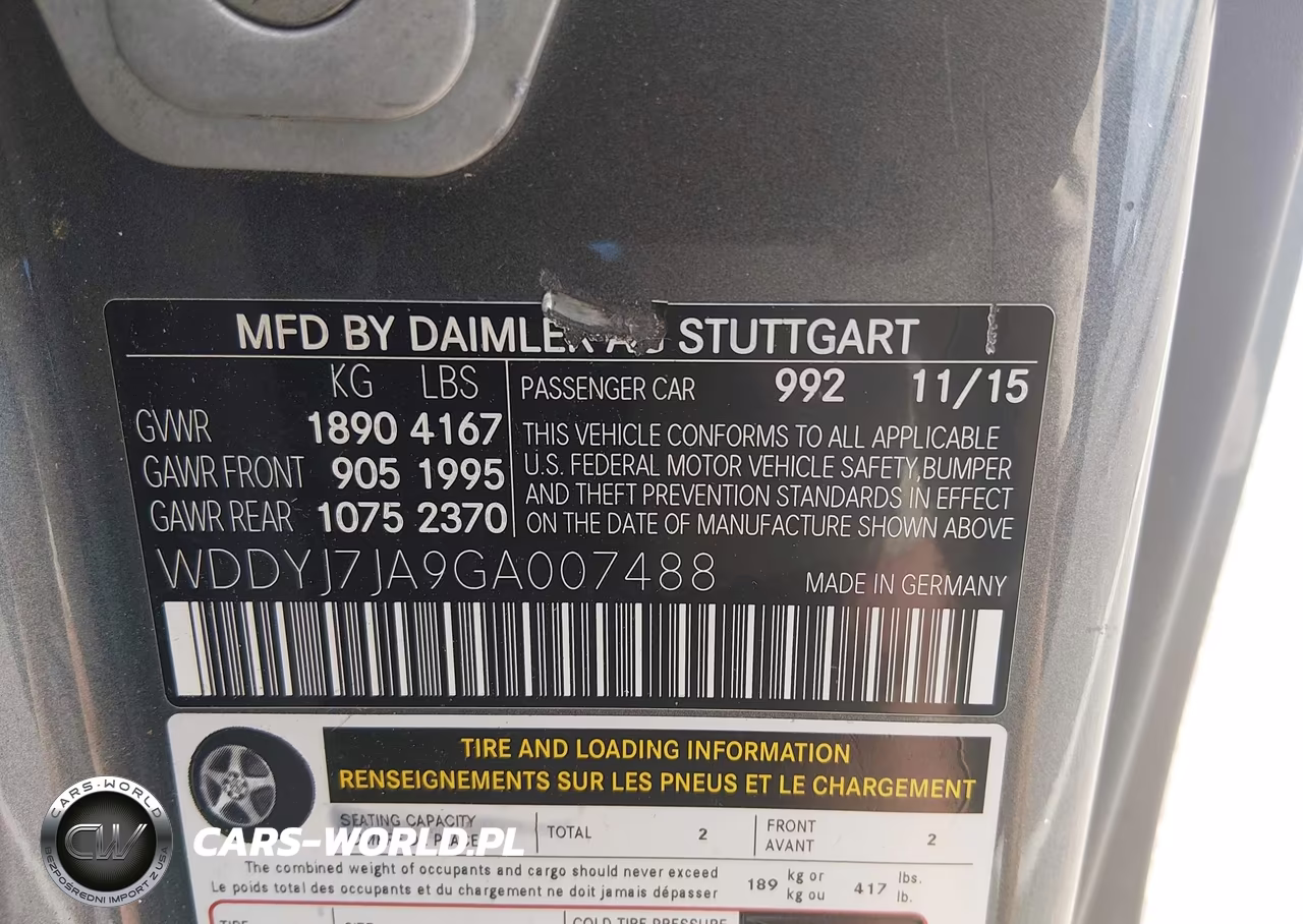 2016 Mercedes-Benz Gt S Amg VIN:WDDYJ7JA9GA007488 - 9