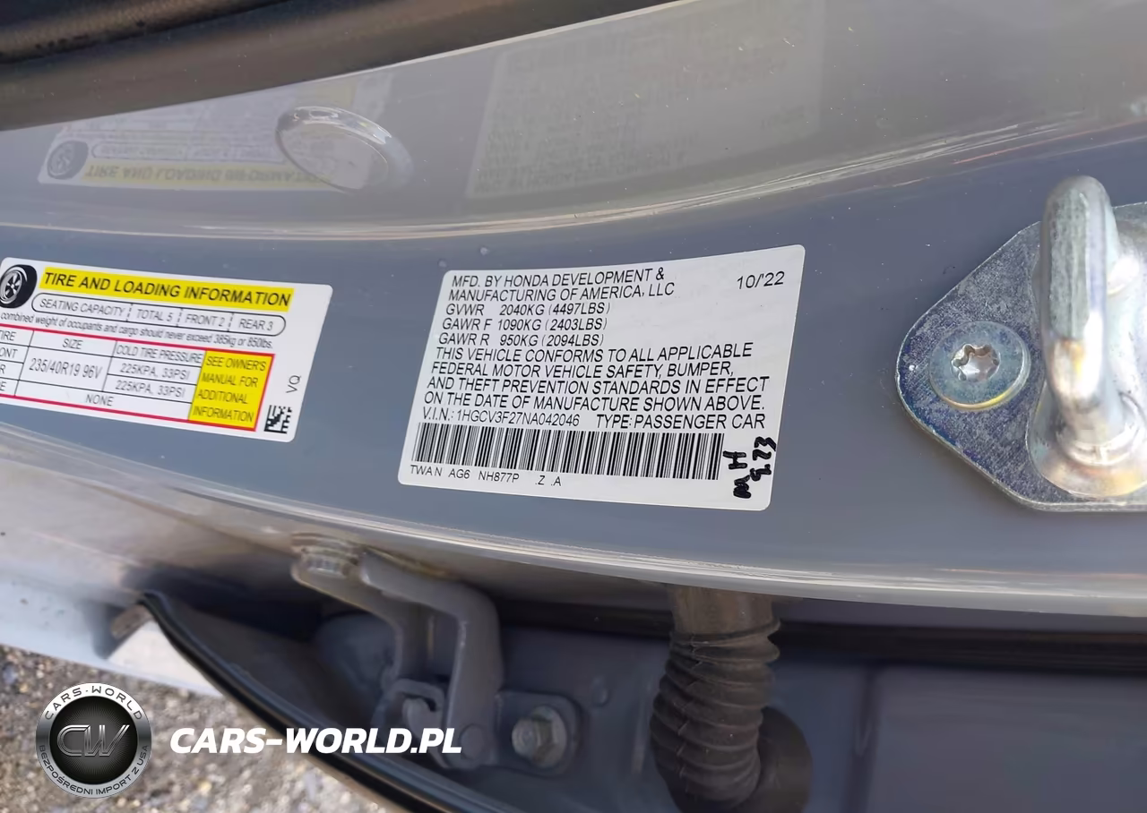 2022 Honda Accord Hybrid Sport VIN:1HGCV3F27NA042046 - 9