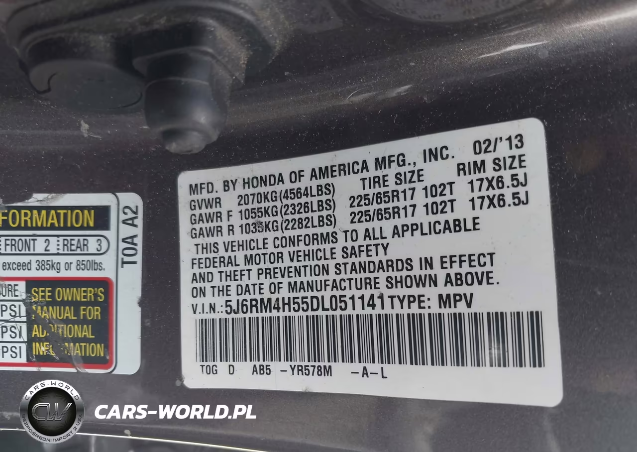 2013 Honda Cr-V Ex VIN:5J6RM4H55DL051141 - 9