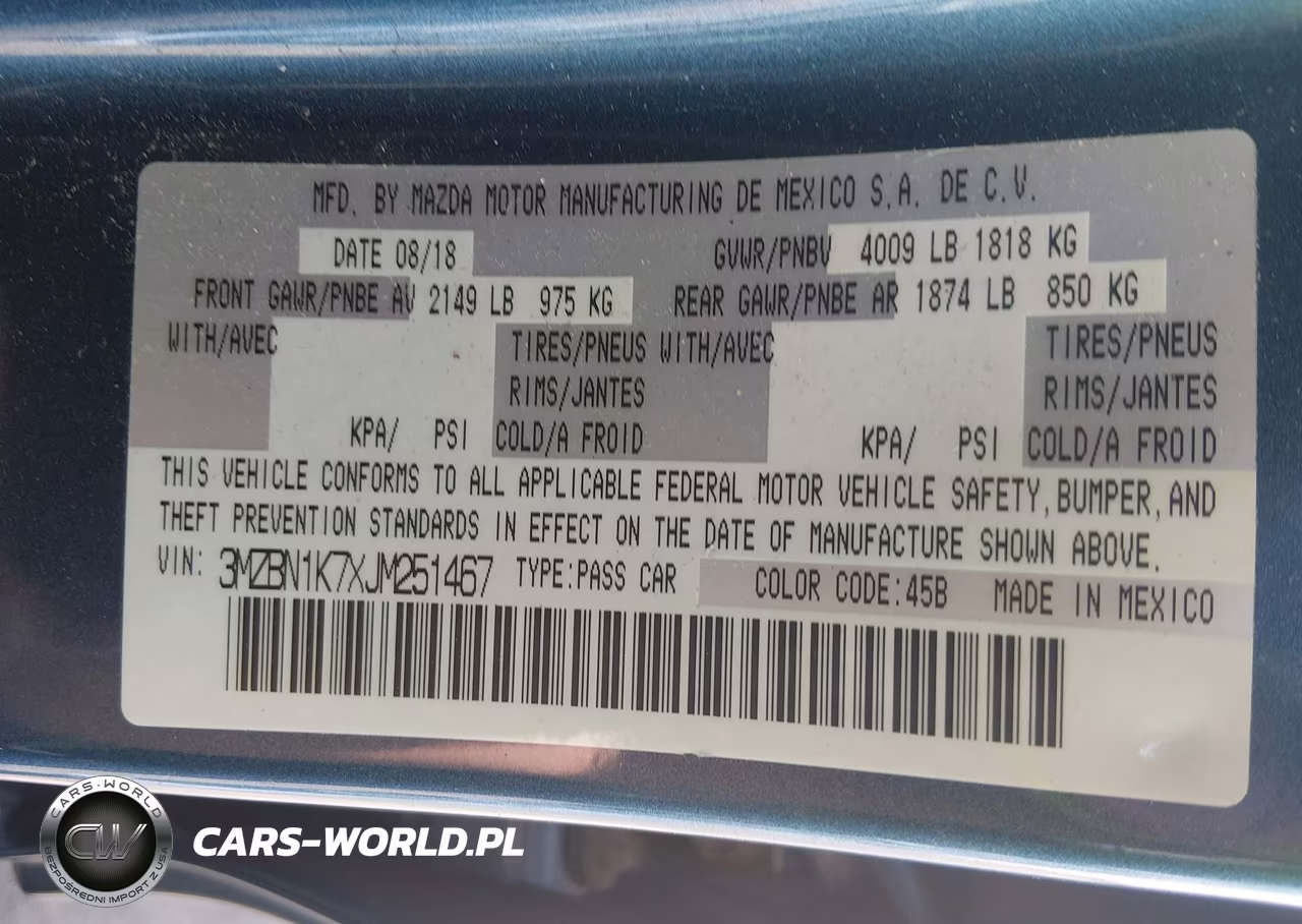 2018 Mazda Mazda3 Sport VIN:3MZBN1K7XJM251467 - 9