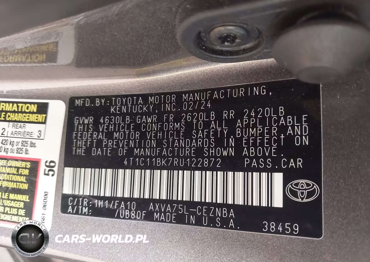 2024 Toyota Camry Le VIN:4T1C11BK7RU122872 - 9