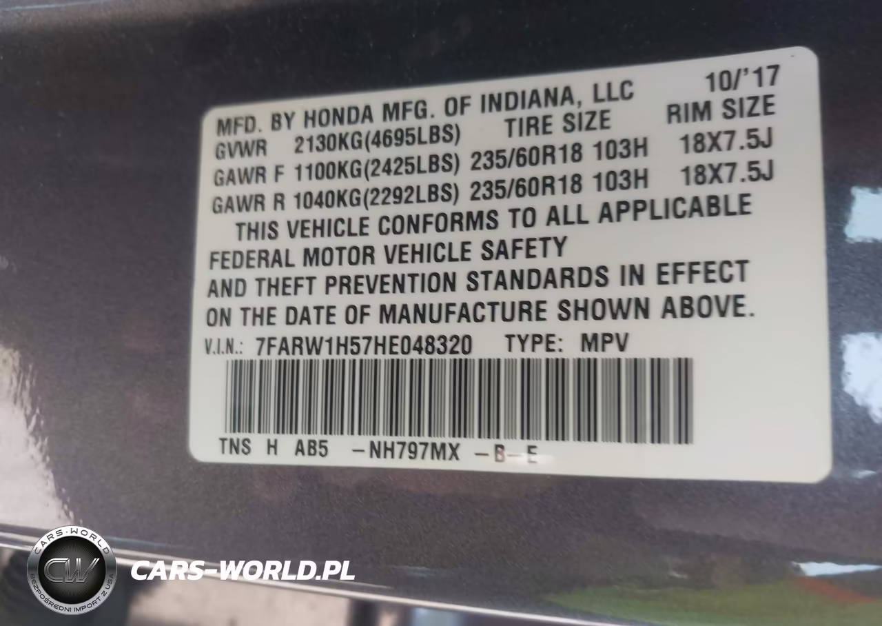 2017 Honda Cr-V Ex VIN:7FARW1H57HE048320 - 9