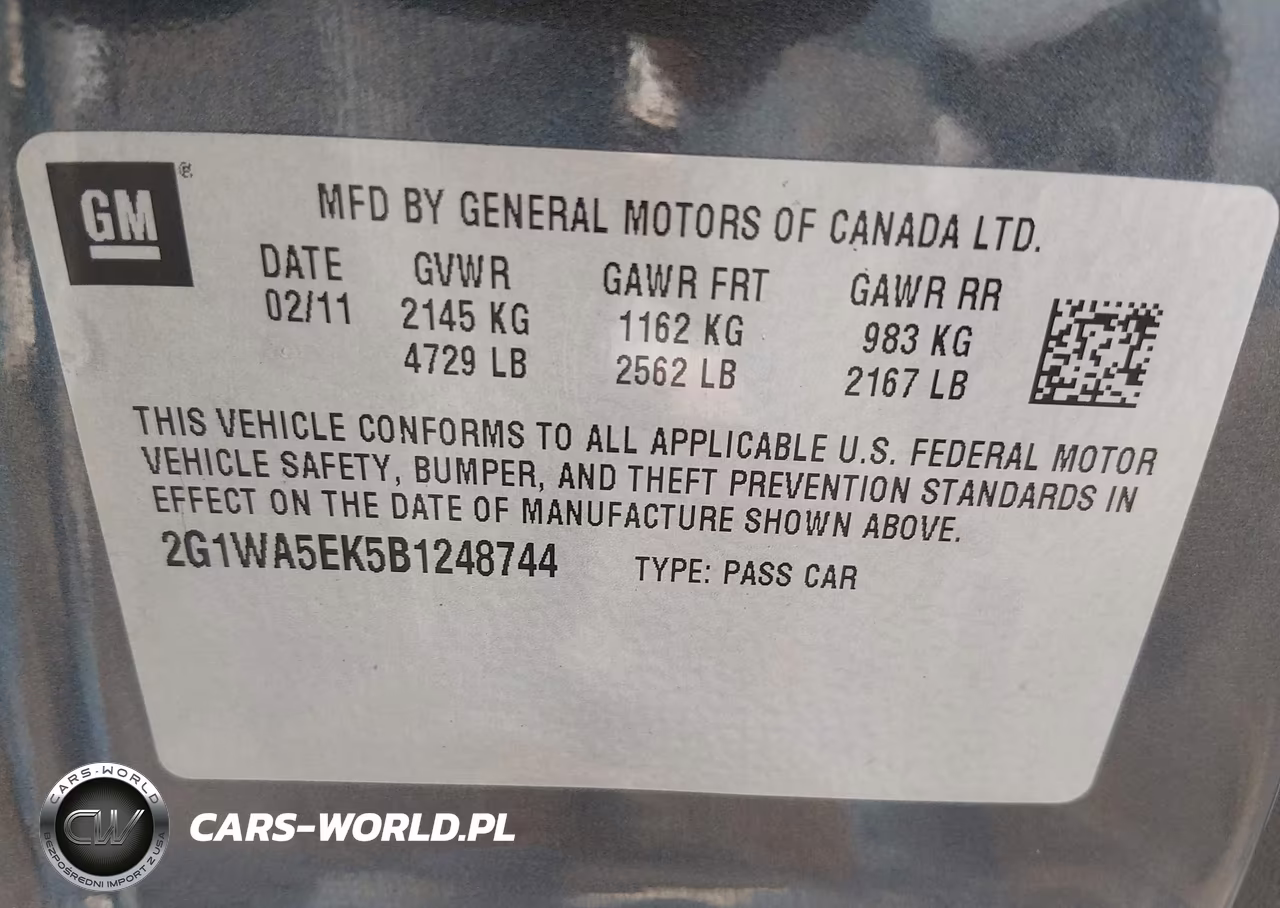 2011 Chevrolet Impala Ls VIN:2G1WA5EK5B1248744 - 9