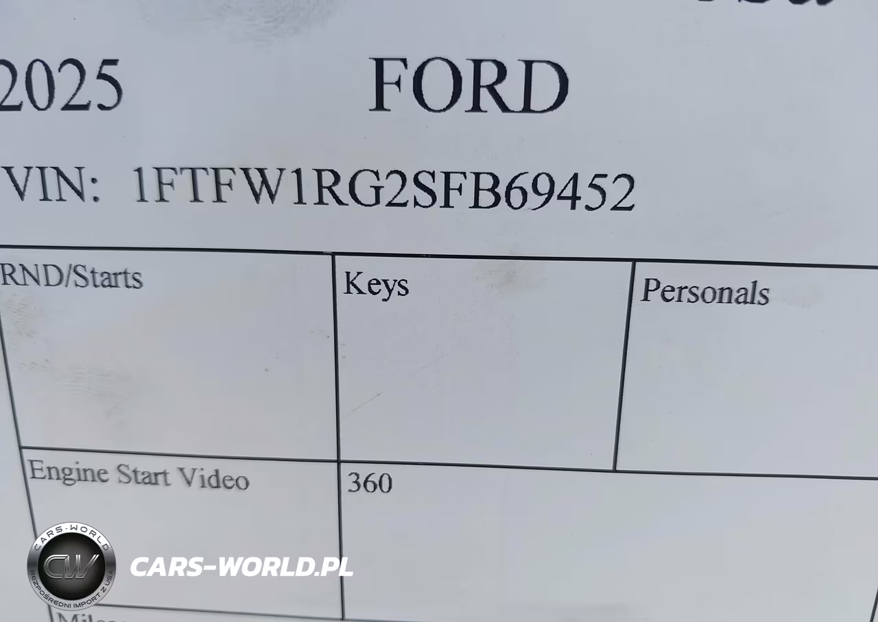 2025 Ford F-150 Raptor VIN:1FTFW1RG2SFB69452 - 9