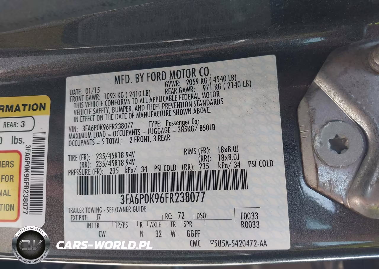 2015 Ford Fusion Titanium VIN:3FA6P0K96FR238077 - 9