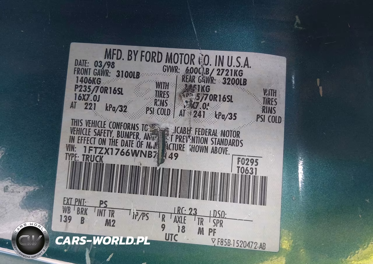 1998 Ford F-150 Lariat-Standard-Xl-Xlt VIN:1FTZX1766WNB70149 - 9