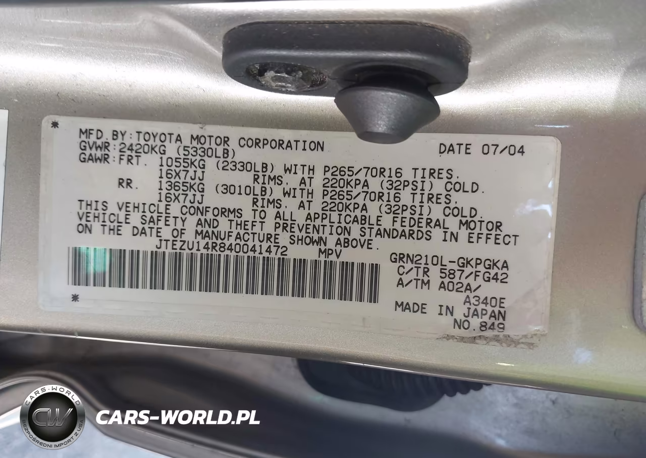 2004 Toyota 4Runner Sr5 V6 VIN:JTEZU14R840041472 - 9