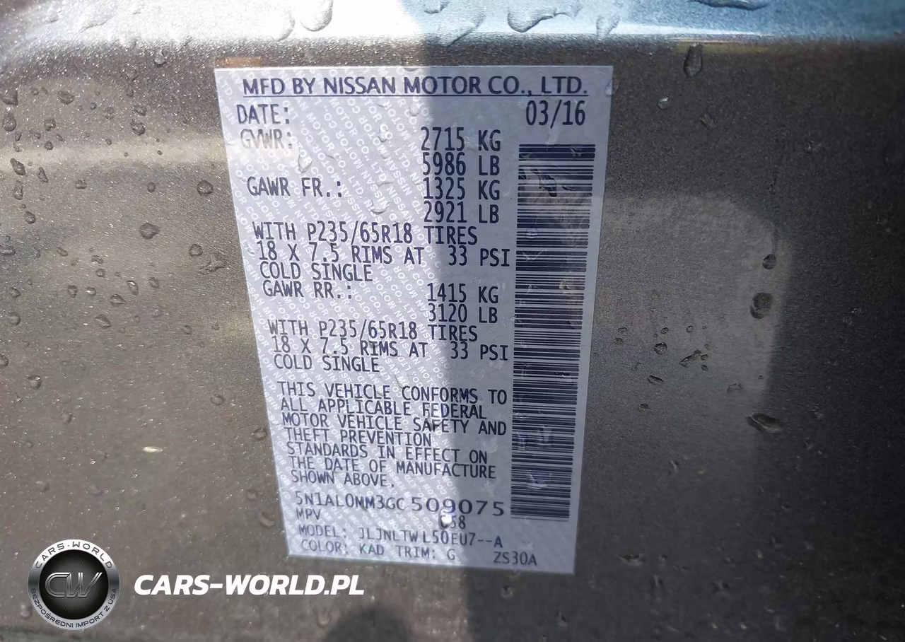 2016 Infiniti Qx60 VIN:5N1AL0MM3GC509075 - 9