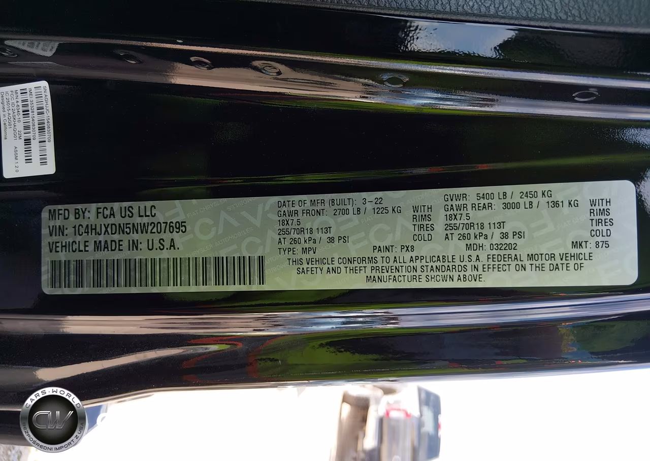 2022 Jeep Wrangler Unlimited Sport Altitude 4X4 VIN:1C4HJXDN5NW207695 - 9