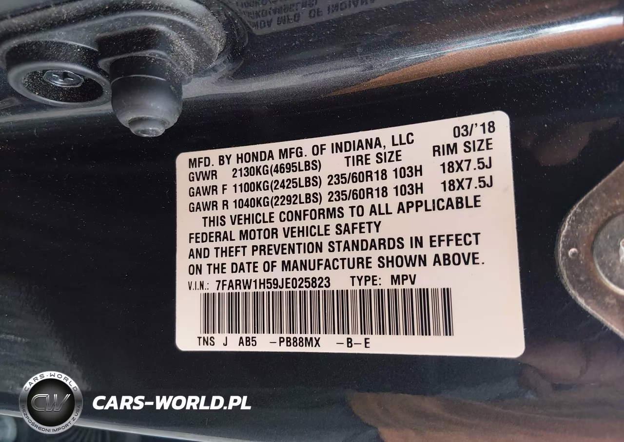 2018 Honda Cr-V Ex VIN:7FARW1H59JE025823 - 9