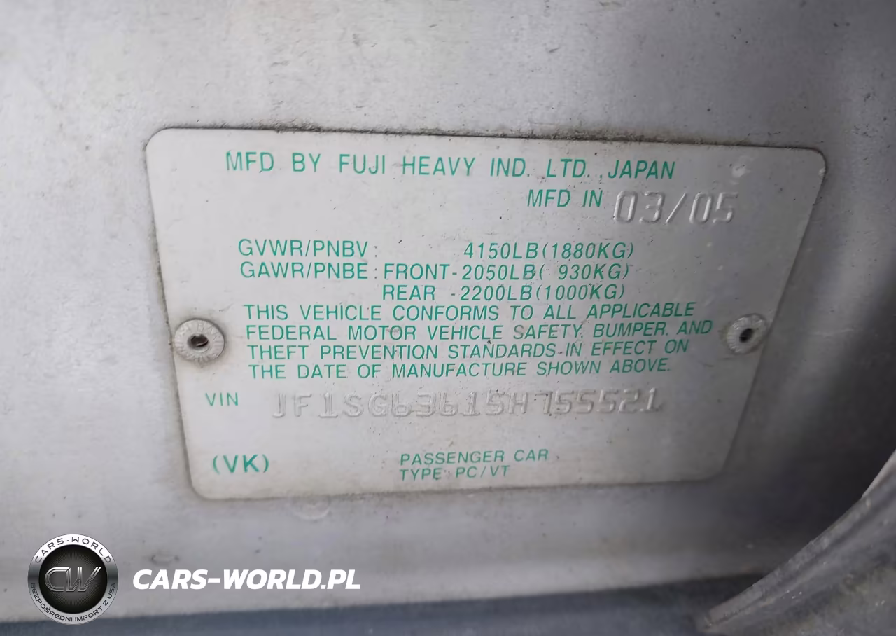 2005 Subaru Forester 2.5X VIN:JF1SG63615H755521 - 9