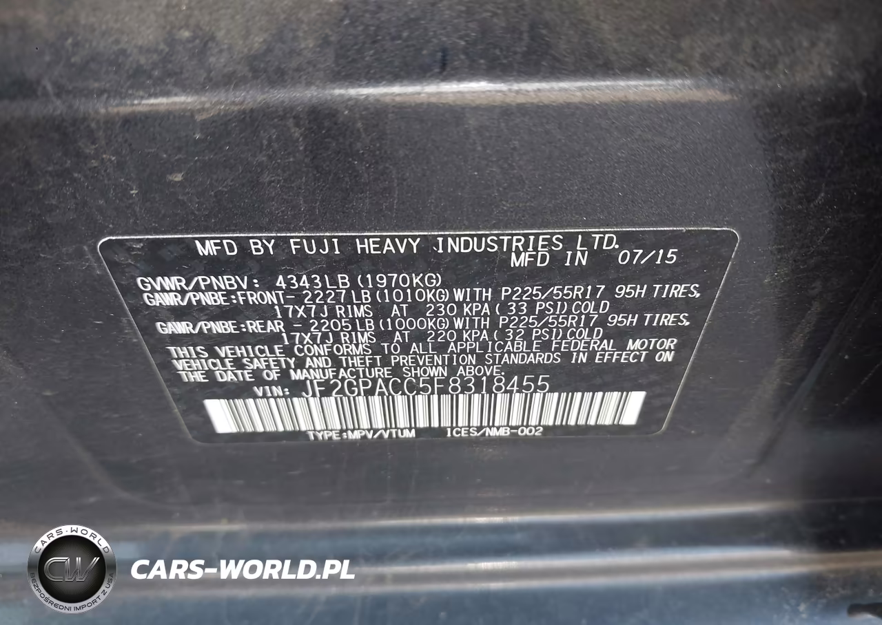 2015 Subaru Xv Crosstrek 2.0I Premium VIN:JF2GPACC5F8318455 - 9