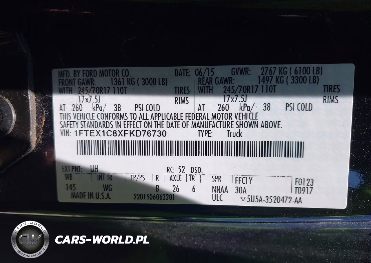 2015 Ford F-150 Xl VIN:1FTEX1C8XFKD76730 - 9