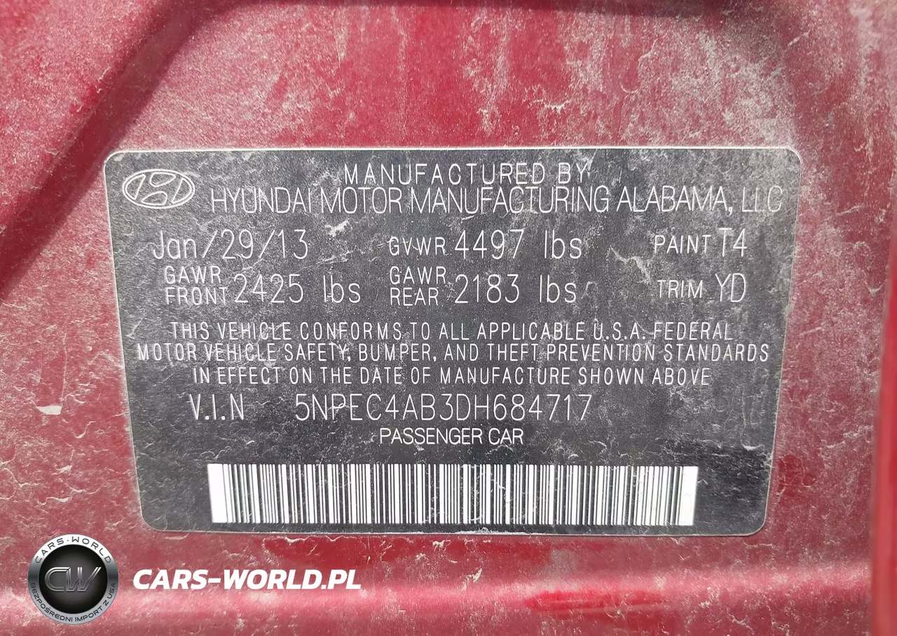 2013 Hyundai Sonata Limited 2.0T VIN:5NPEC4AB3DH684717 - 9