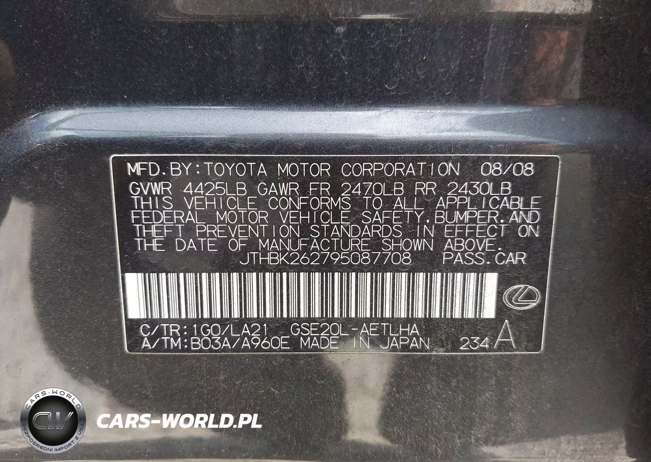 2009 Lexus Is 250 VIN:JTHBK262795087708 - 9