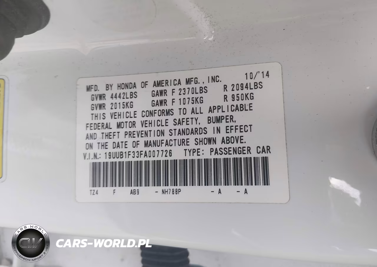 2015 Acura Tlx VIN:19UUB1F33FA007726 - 9