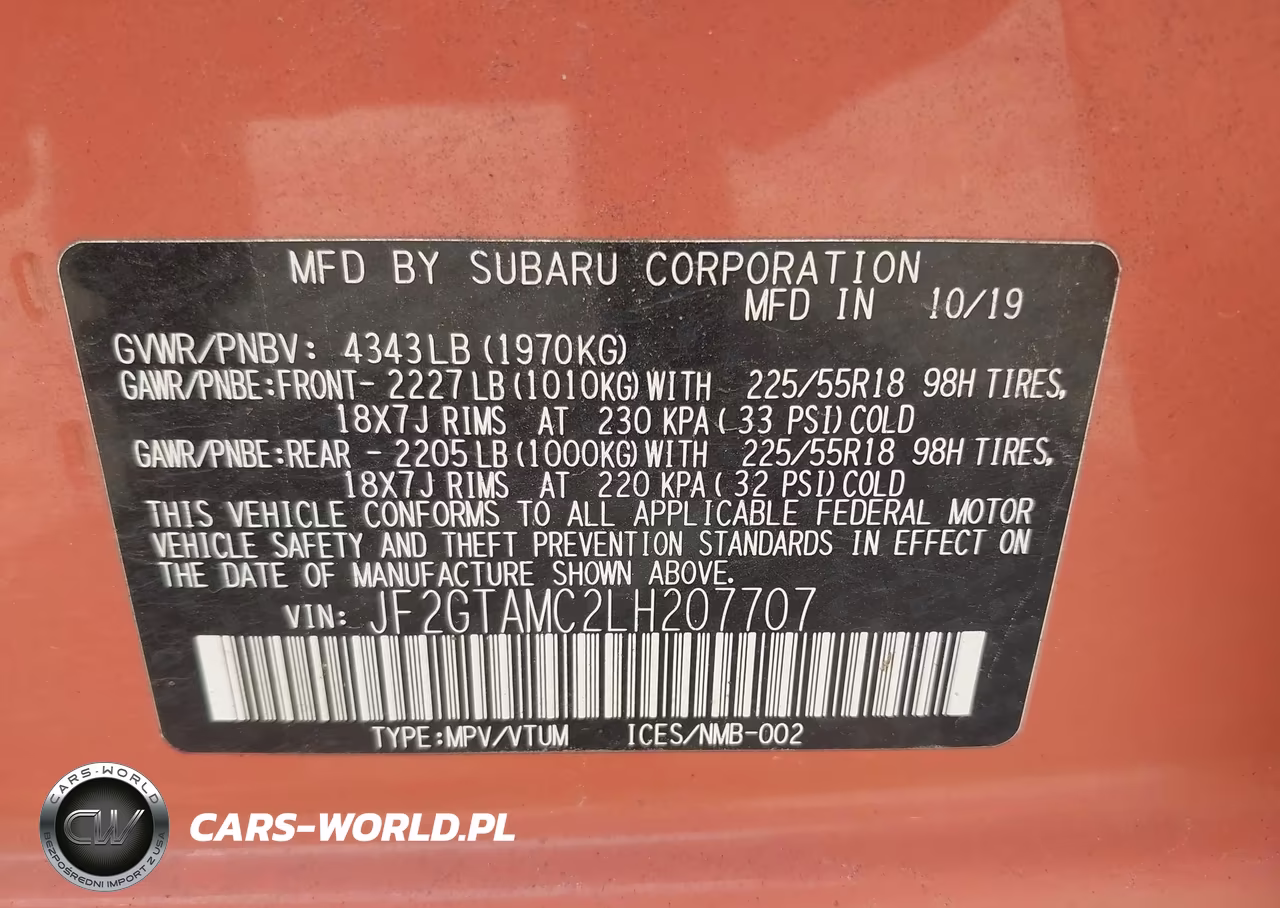 2020 Subaru Crosstrek Limited VIN:JF2GTAMC2LH207707 - 9