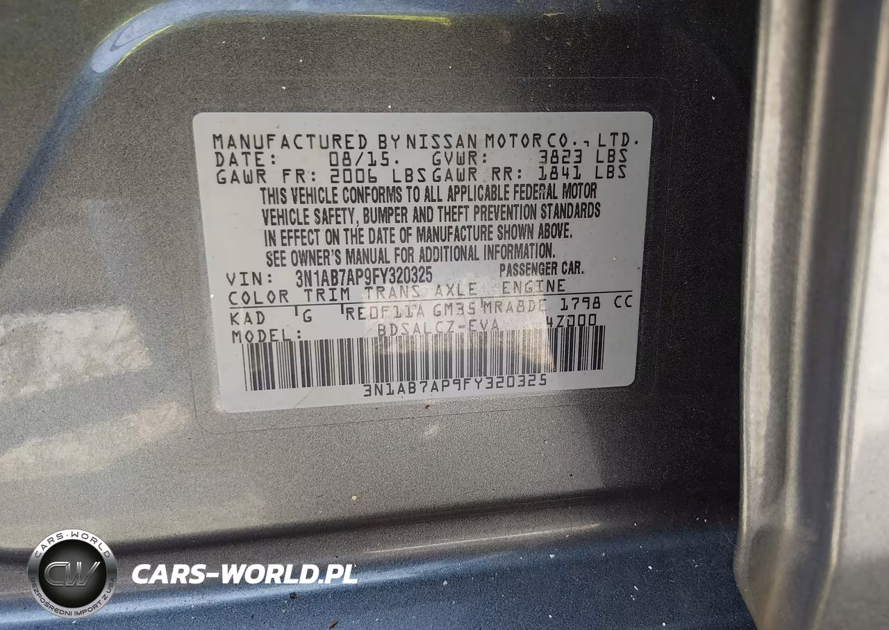2015 Nissan Sentra S VIN:3N1AB7AP9FY320325 - 9