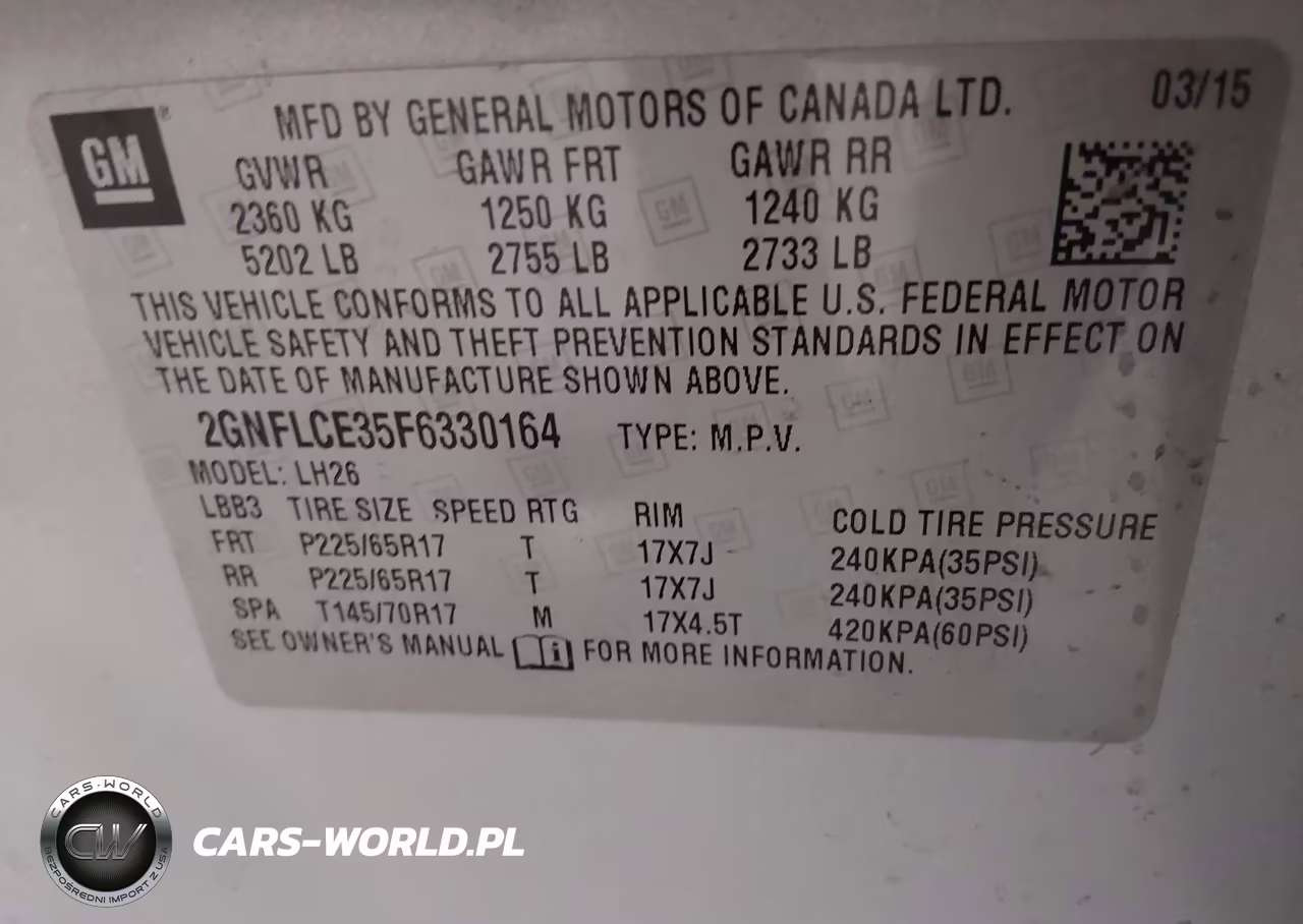 2015 Chevrolet Equinox Lt VIN:2GNFLCE35F6330164 - 9