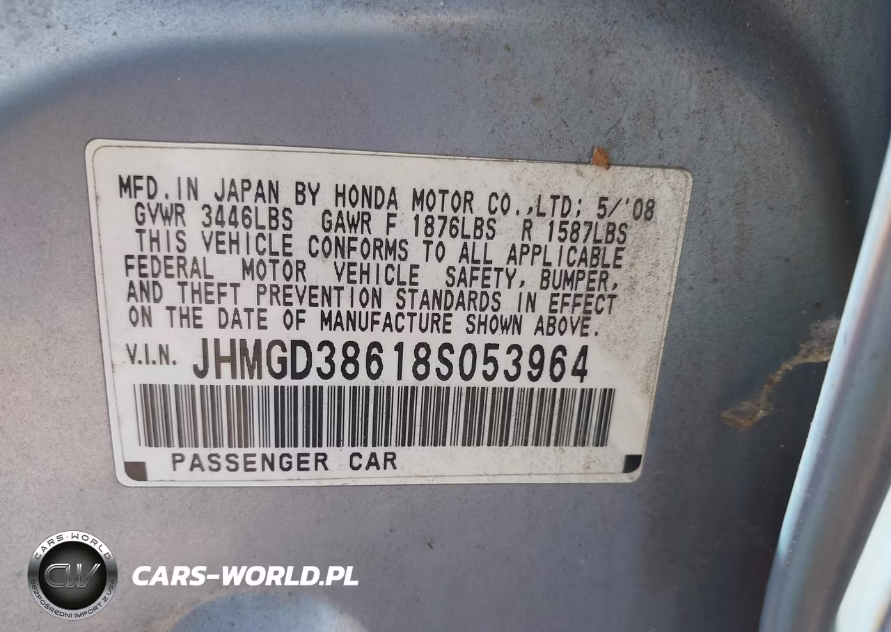2008 Honda Fit Sport VIN:JHMGD38618S053964 - 9