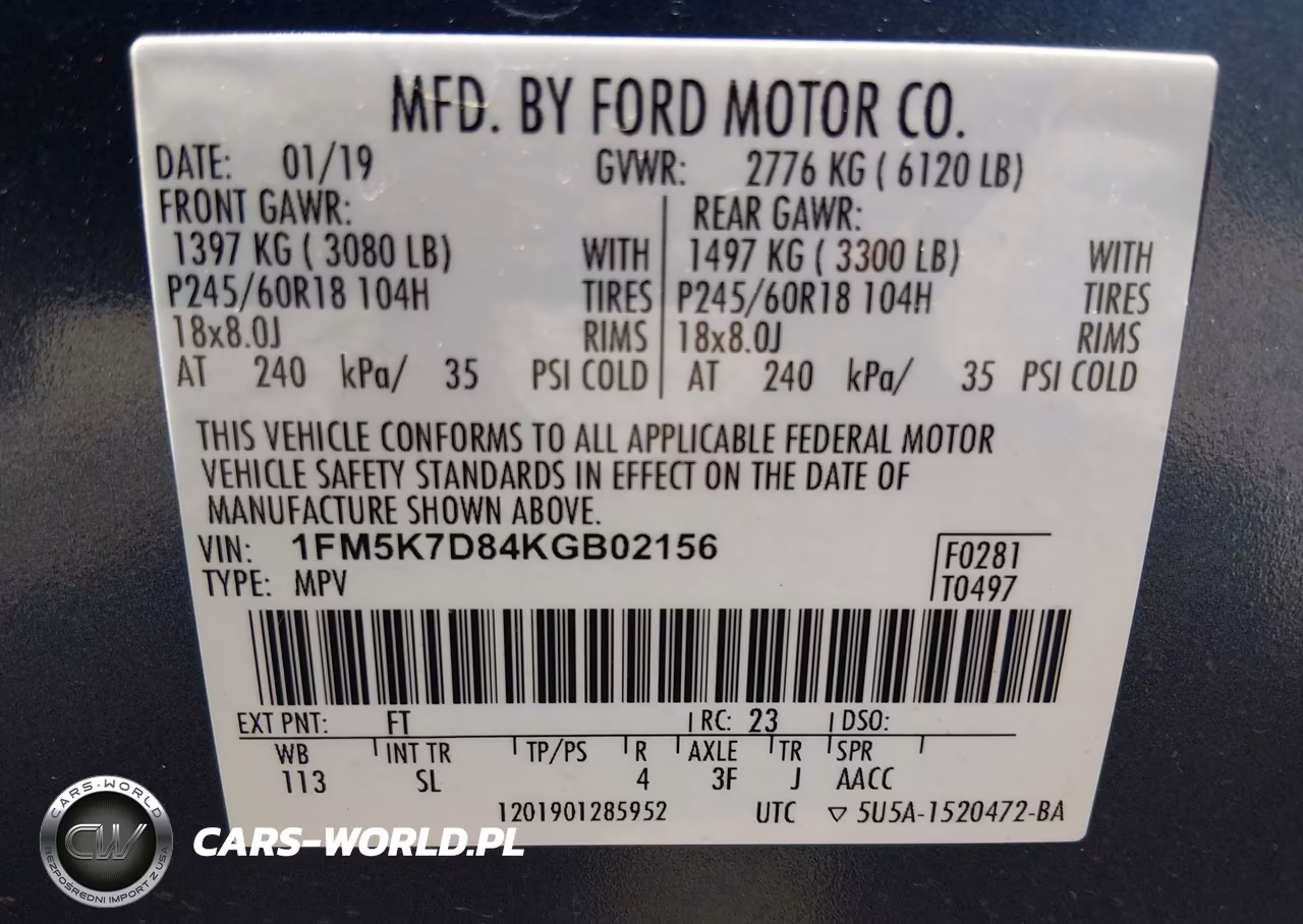2019 Ford Explorer Xlt VIN:1FM5K7D84KGB02156 - 9