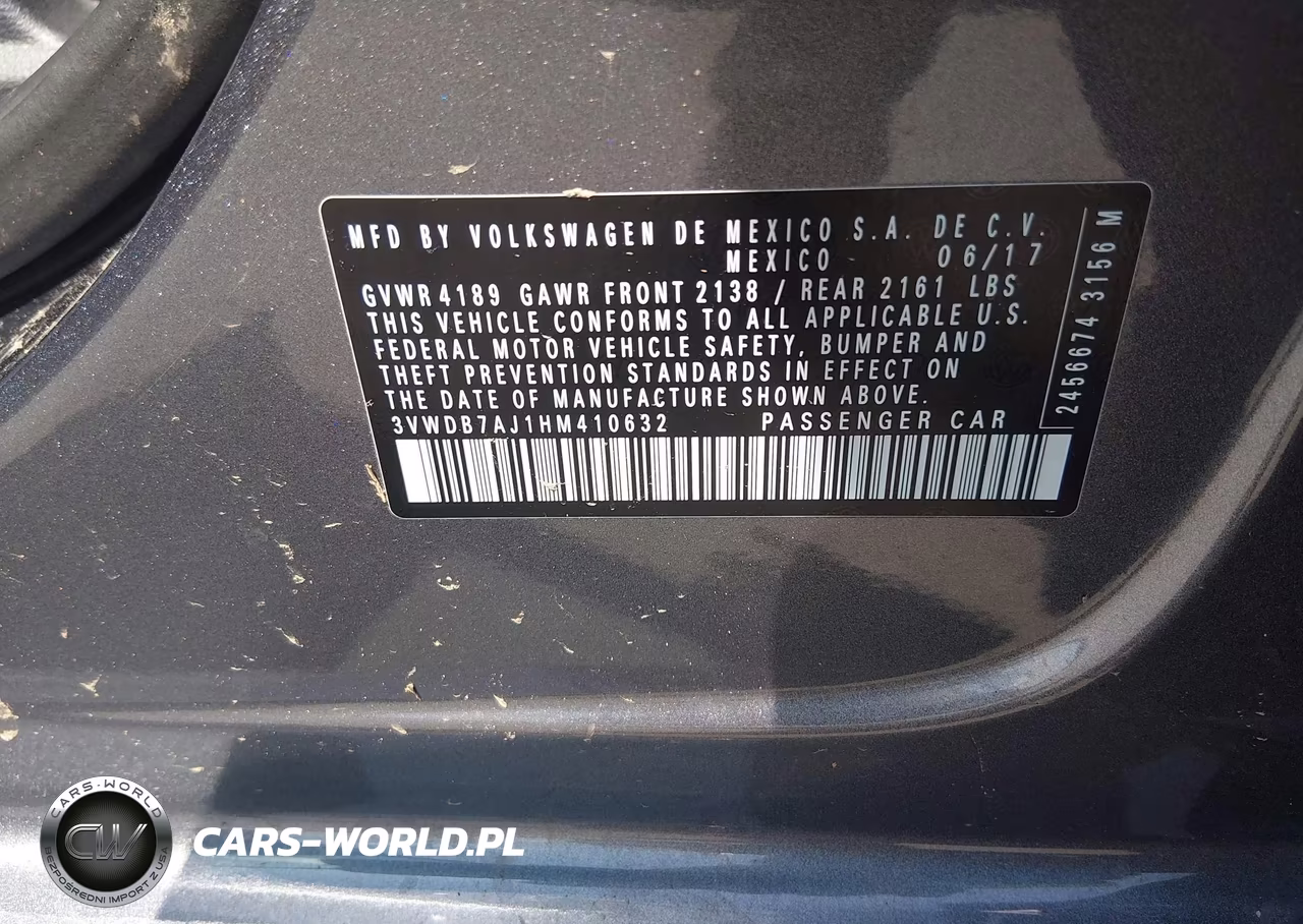 2017 Volkswagen Jetta 1.4T Se VIN:3VWDB7AJ1HM410632 - 9