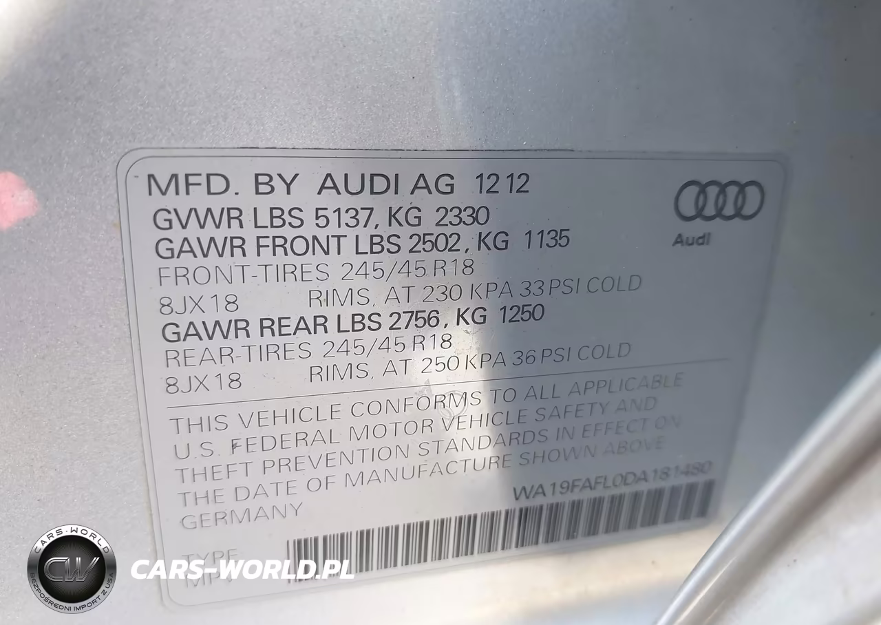 2013 Audi Allroad 2.0T Premium VIN:WA19FAFL0DA181480 - 9