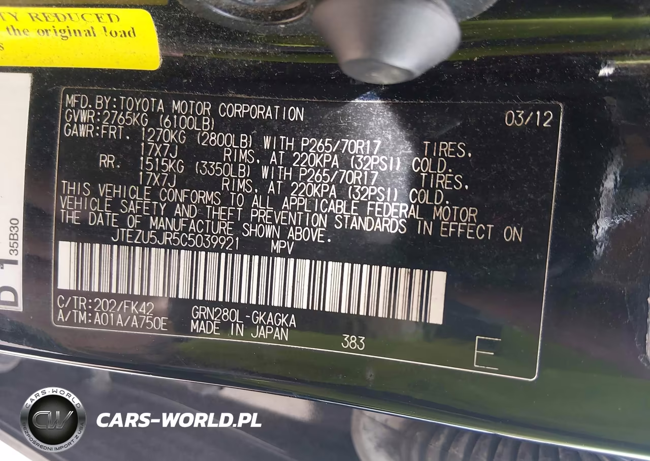 2012 Toyota 4Runner Sr5 VIN:JTEZU5JR5C5039921 - 9