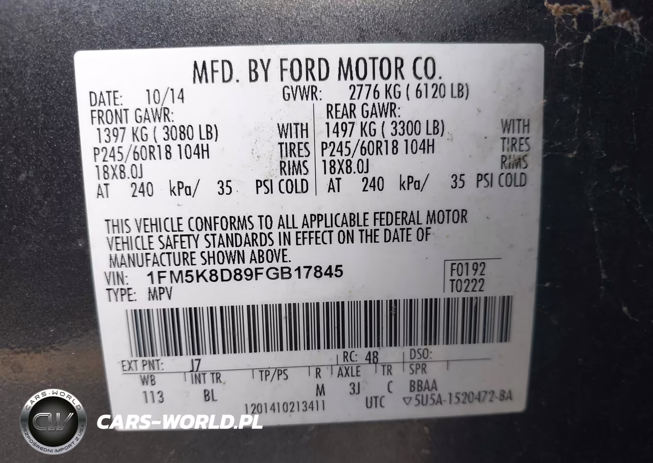 2015 Ford Explorer Xlt VIN:1FM5K8D89FGB17845 - 9