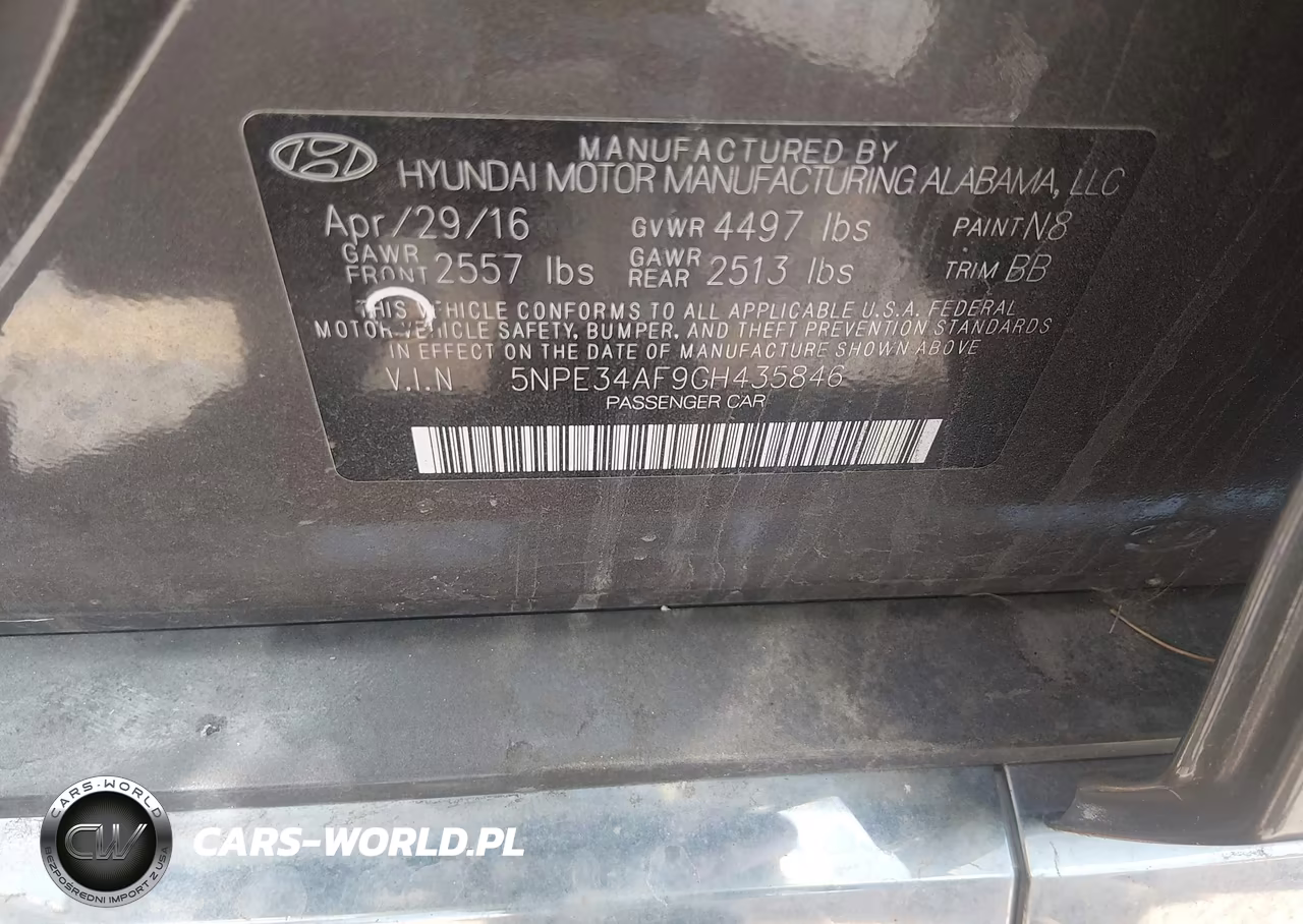 2016 Hyundai Sonata Limited VIN:5NPE34AF9GH435846 - 9