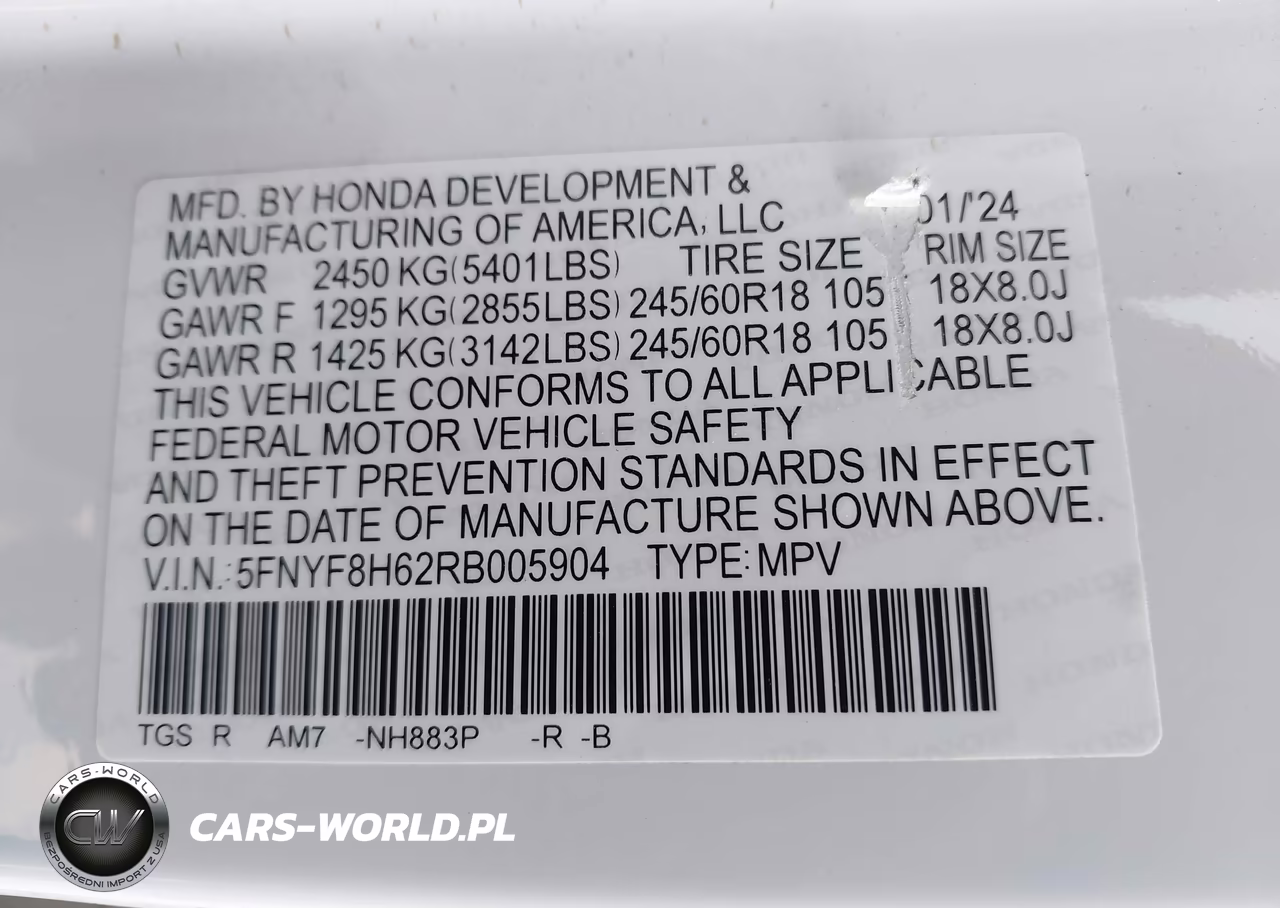 2024 Honda Passport Awd Trailsport VIN:5FNYF8H62RB005904 - 9