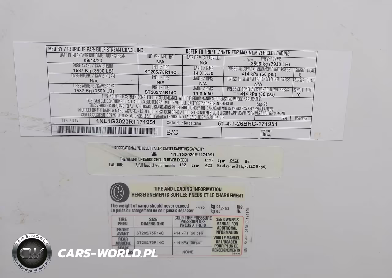 2024 Gulf Stream Camper VIN:1NL1G3020R1171951 - 9