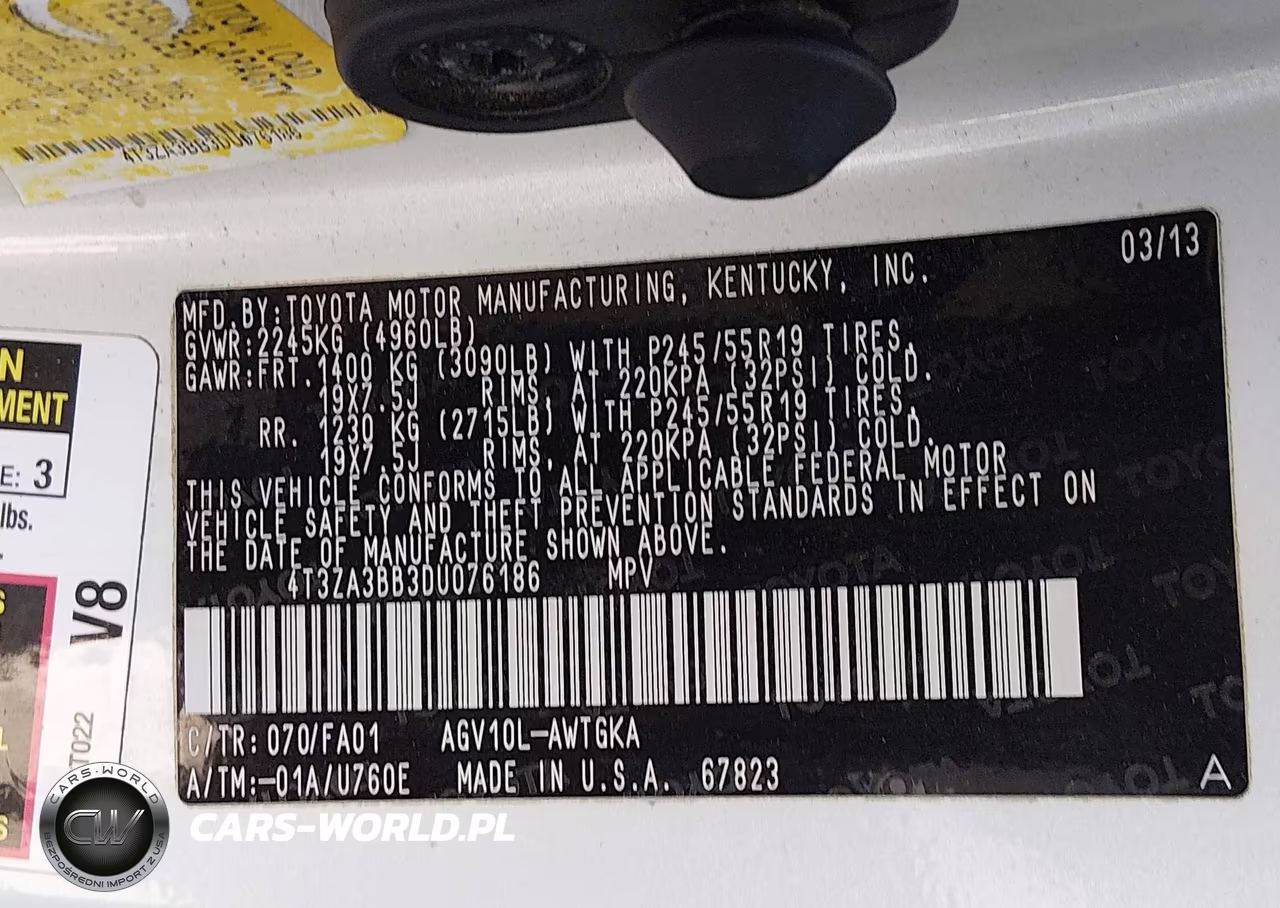 2013 Toyota Venza Le VIN:4T3ZA3BB3DU076186 - 9