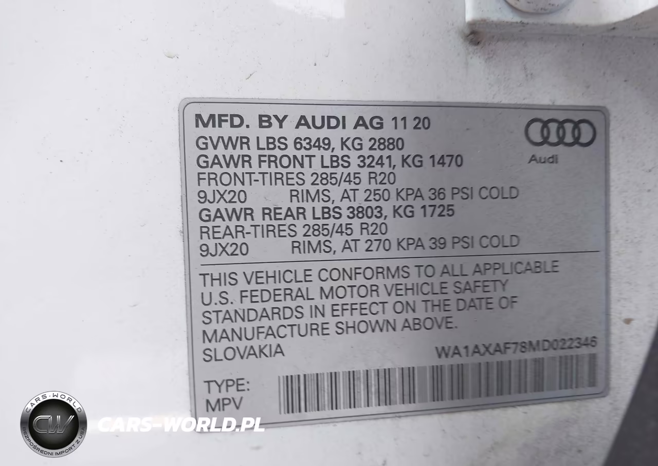 2021 Audi Q7 Premium 55 Tfsi Quattro Tiptronic VIN:WA1AXAF78MD022346 - 9