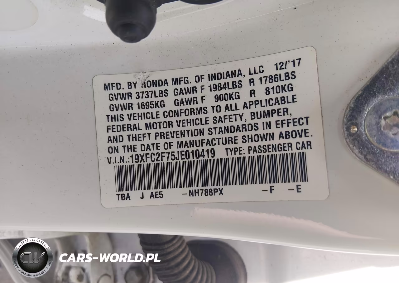 2018 Honda Civic Ex VIN:19XFC2F75JE010419 - 9