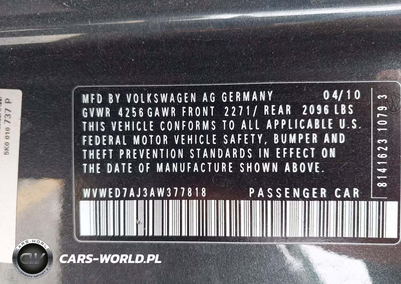 2010 Volkswagen Gti 2-Door VIN:WVWED7AJ3AW377818 - 9