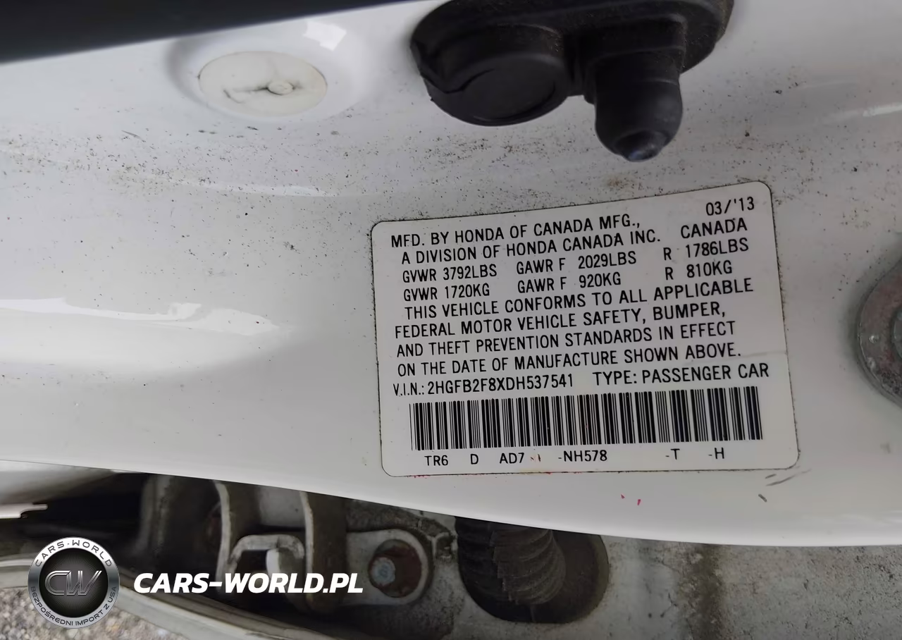 2013 Honda Civic Ex VIN:2HGFB2F8XDH537541 - 9