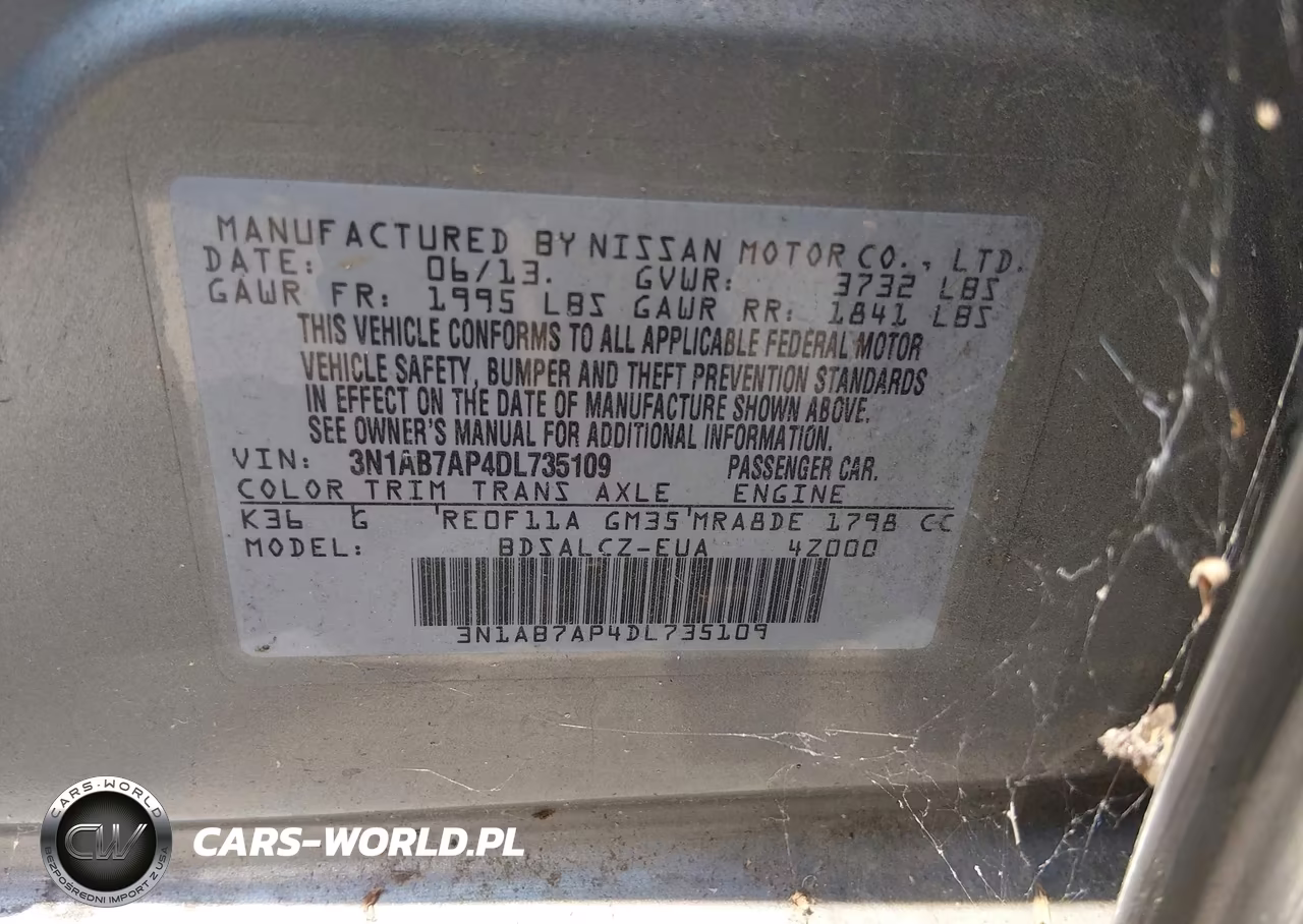 2013 Nissan Sentra Fe+ S VIN:3N1AB7AP4DL735109 - 9